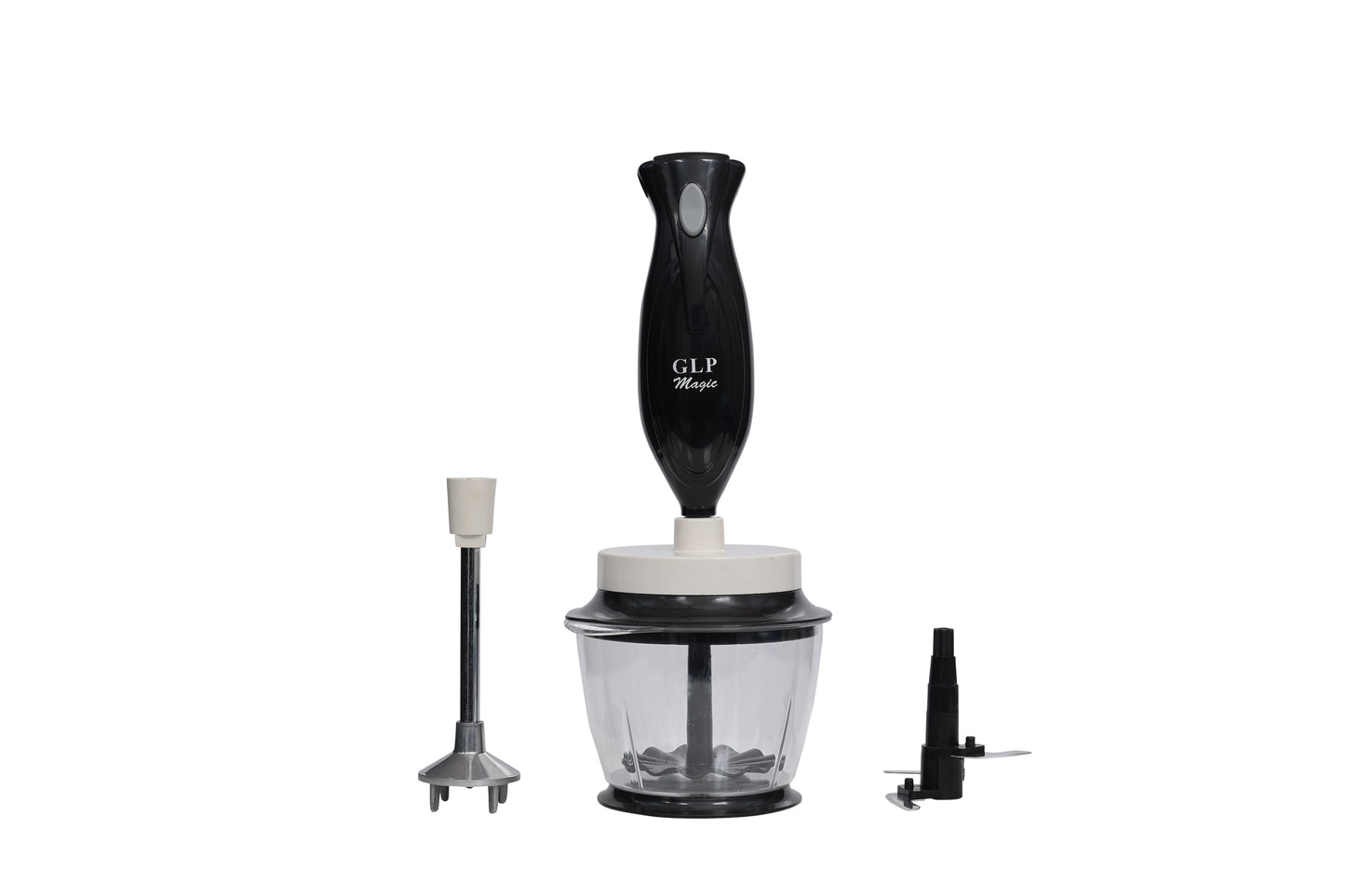 GLP Magic Combo - Hand Blender-cum- Chopper 300 WATTS BLACK & WHITE (FREE SHIPPING IN INDIA)   MRP RS.3,900/- MODEL NO. G-MCHBCB-25. GET A COUPEN OF RS.150/- FOR YOUR NEXT PURCHASE.