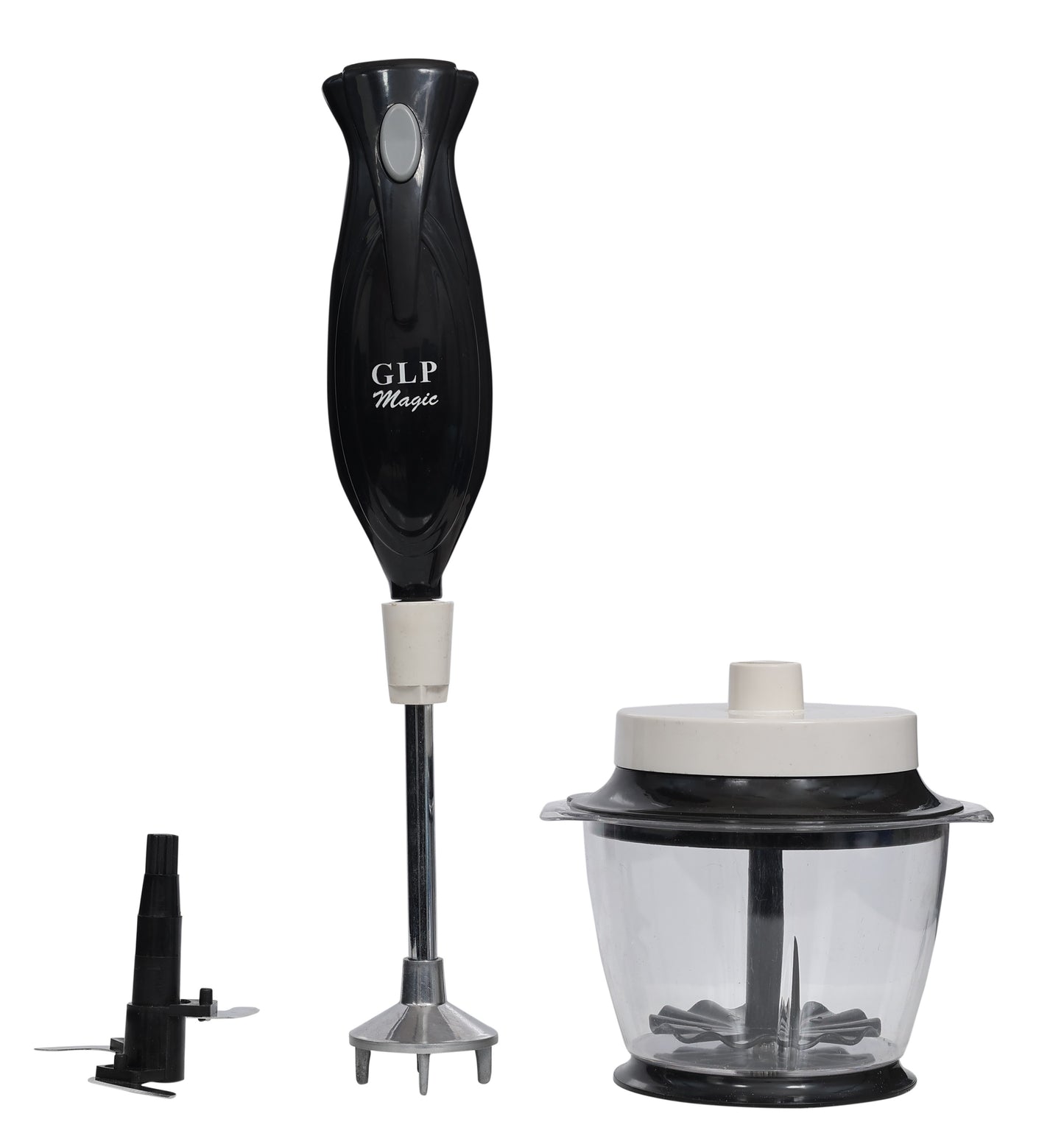 GLP Magic Combo - Hand Blender-cum- Chopper 300 WATTS BLACK & WHITE (FREE SHIPPING IN INDIA)   MRP RS.3,900/- MODEL NO. G-MCHBCB-25. GET A COUPEN OF RS.150/- FOR YOUR NEXT PURCHASE.